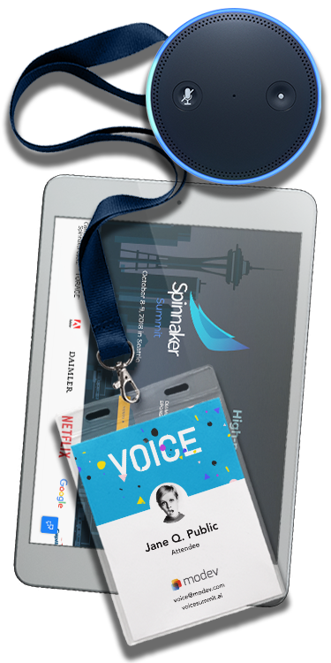 Conference lanyard, Echo Dot and iPad